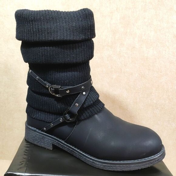 Dream Pairs Womens Mid Calf Winter Snow Black Boots - Picture 1 of 15